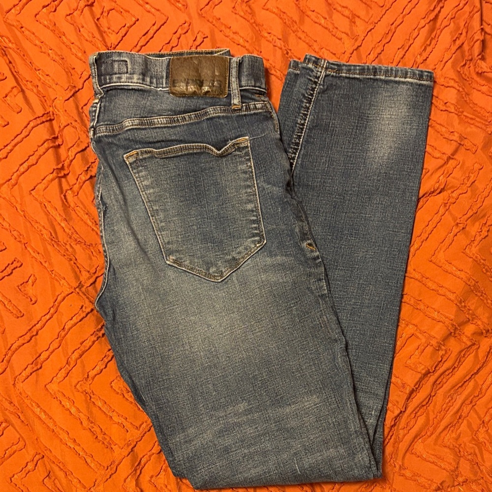 Express Men's Straight Jeans in Classic Blue